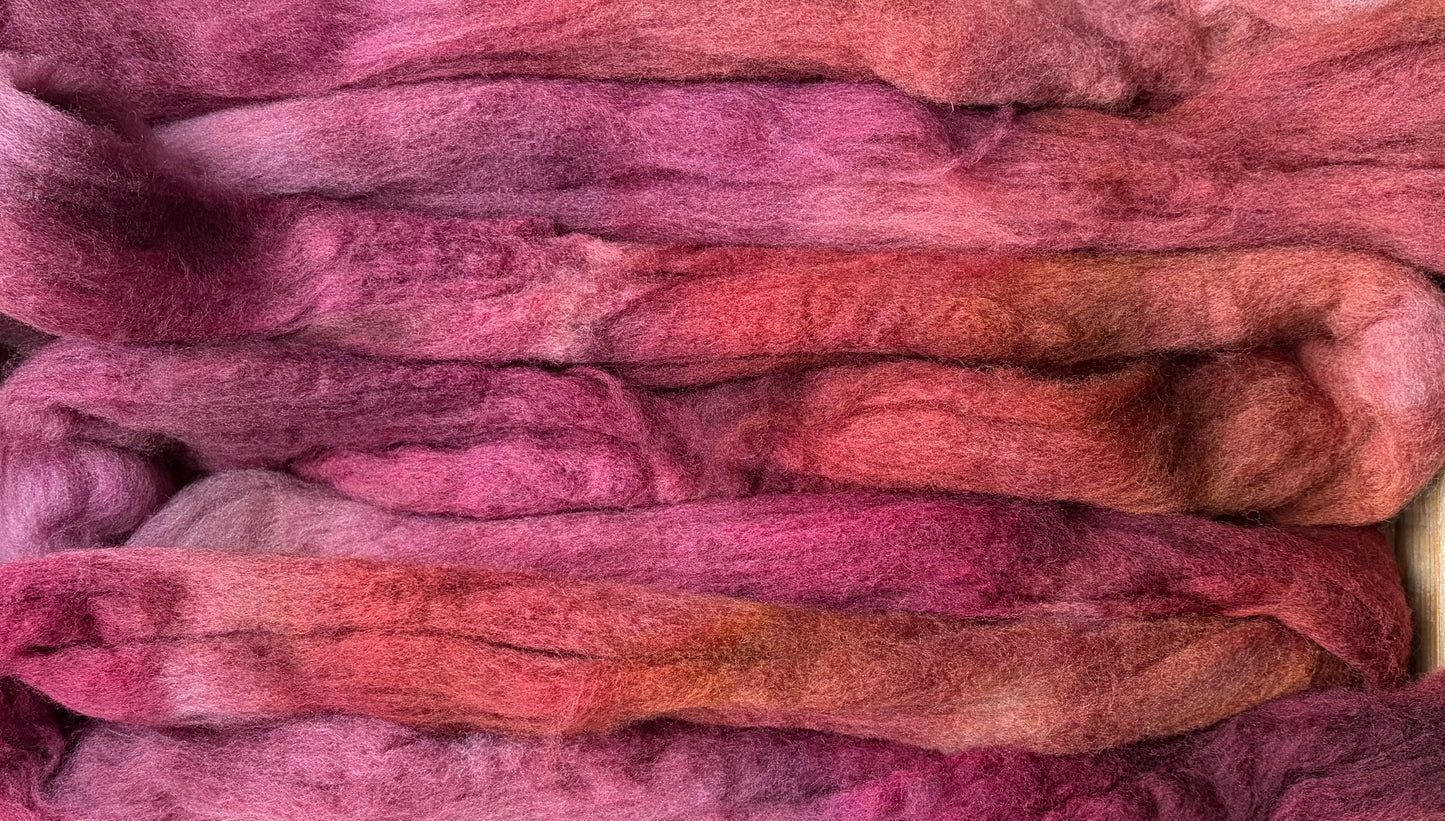 Polwarth - 22 Micron - One of a Kind Batch - 100 grams of Spinning Fibre - Hand Dyed Combed Top