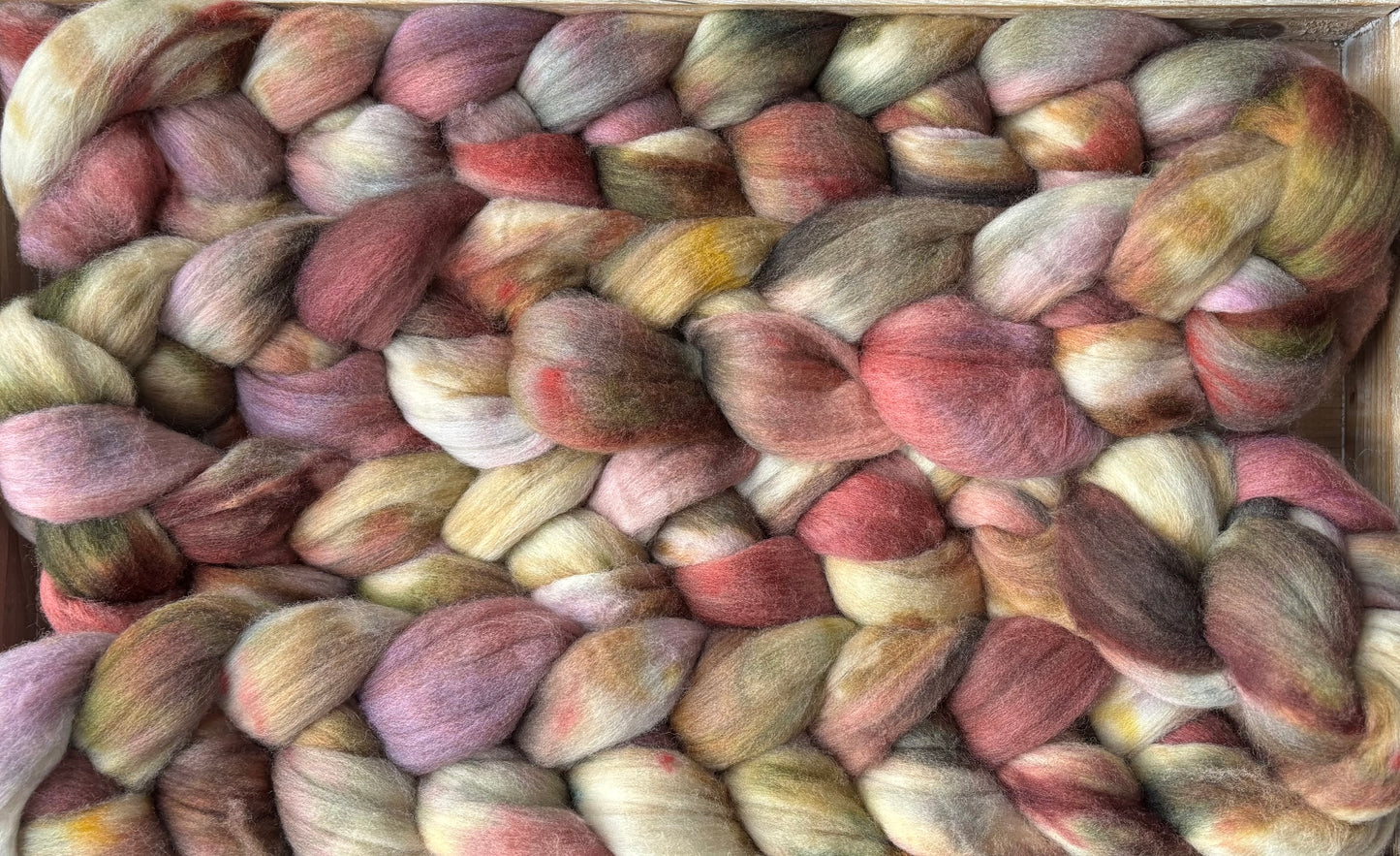 One of a Kind Batch - 100 grams of Spinning Fibre - Untreated Merino Wool 22 Micron - Hand Dyed Combed Top