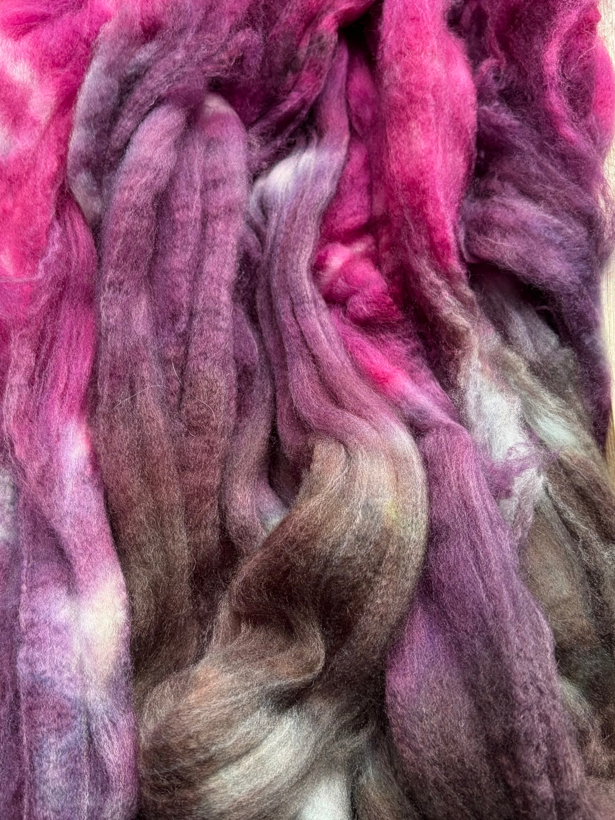 80% Superwash Merino Wool/ 10% Nylon/ 10% Cashmere - 18.5 Micron - One of a Kind Batch - 100 grams of Spinning Fibre - Hand Dyed Combed Top