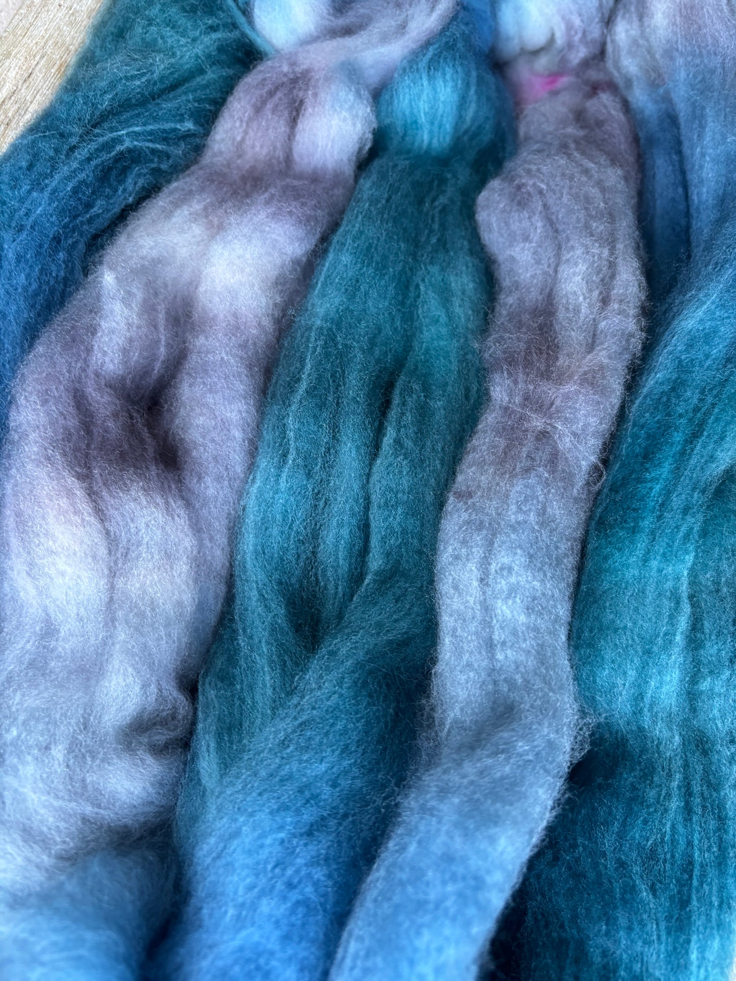 One of a Kind Batch - 100 grams of Spinning Fibre - 80% Superwash Merino Wool/ 20% Nylon - 22.5 Micron - Hand Dyed Combed Top