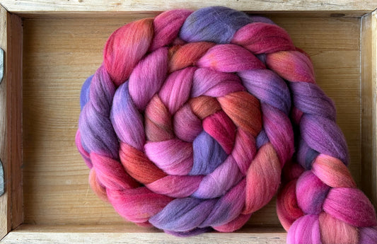 Targhee - 23 Micron - One of a Kind Batch - 100 grams of Spinning Fibre - Hand Dyed Combed Top