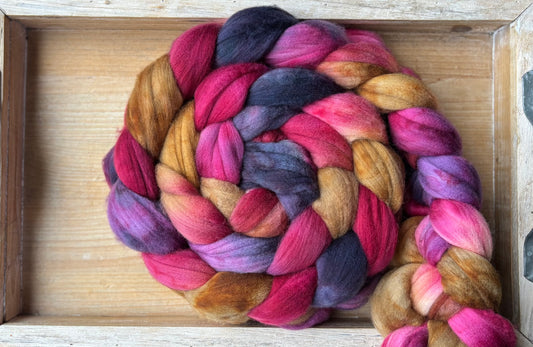 One of a Kind Batch - 100 grams of Spinning Fibre - Superwash Merino Wool 22 Micron - Hand Dyed Combed Top