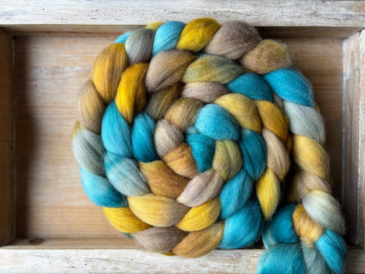 One of a Kind Batch - 100 grams of Spinning Fibre - 100% Polwarth - 22 Micron - Hand Dyed Combed Top
