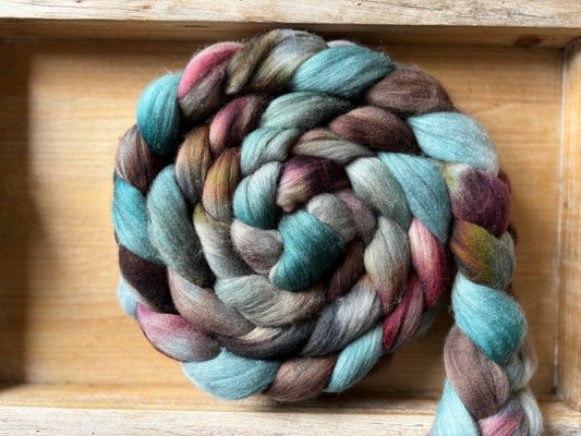 One of a Kind Batch - 100 grams of Spinning Fibre - Untreated Merino Wool 22 Micron - Hand Dyed Combed Top