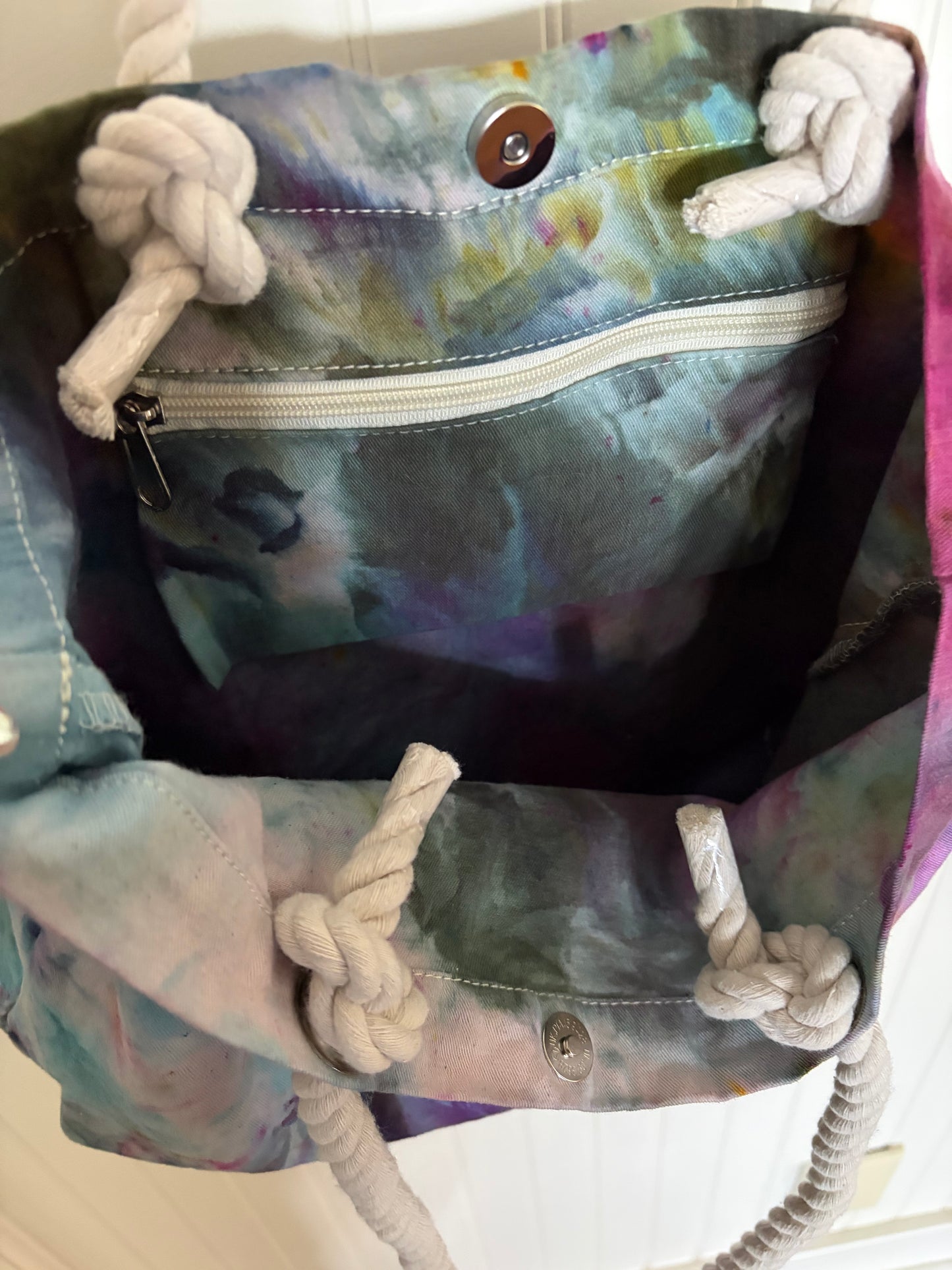 Ice Dyed Cotton Tote Bag