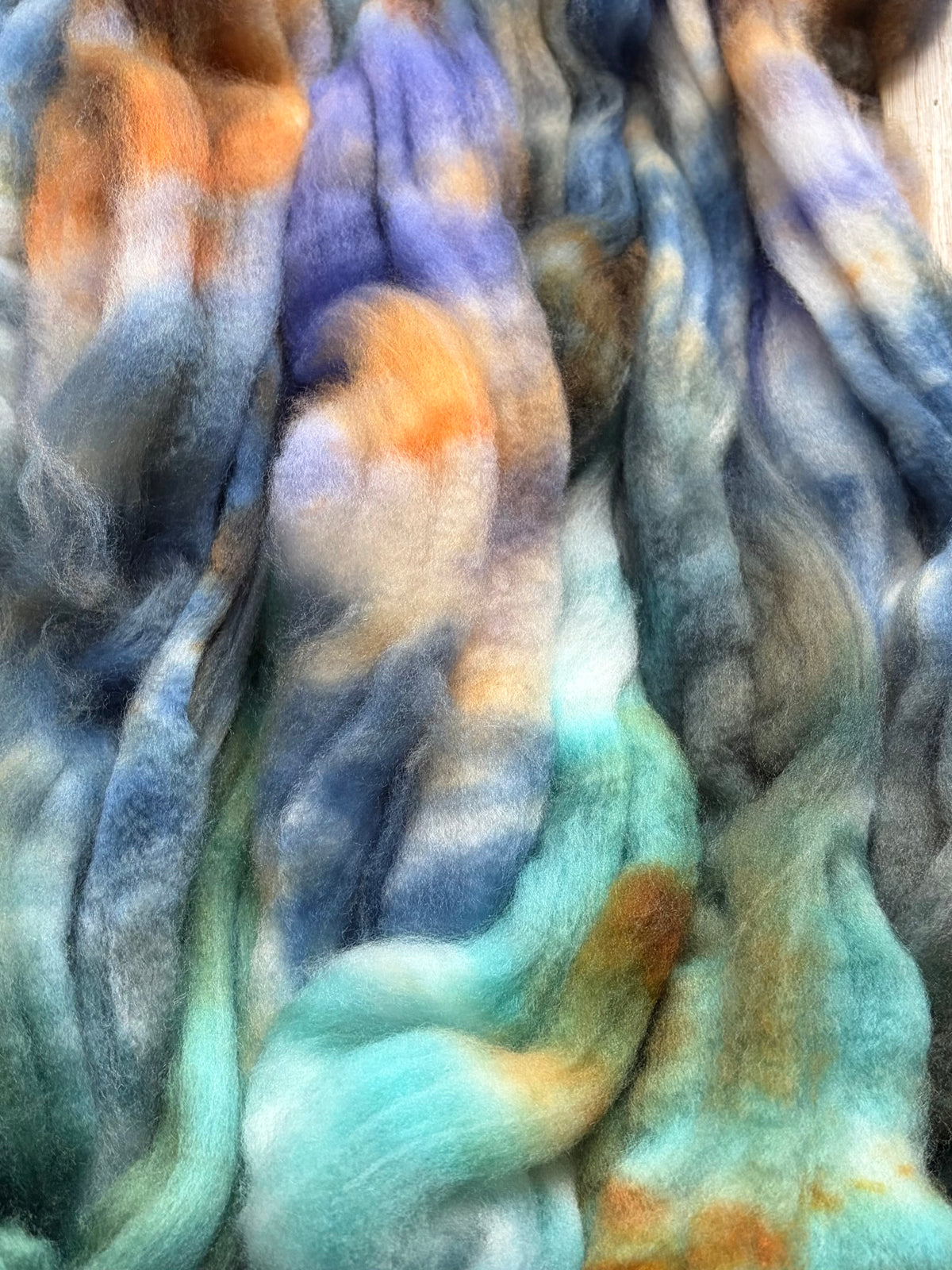 80% Superwash Merino Wool/ 10% Nylon/ 10% Cashmere - 18.5 Micron - One of a Kind Batch - 100 grams of Spinning Fibre - Hand Dyed Combed Top