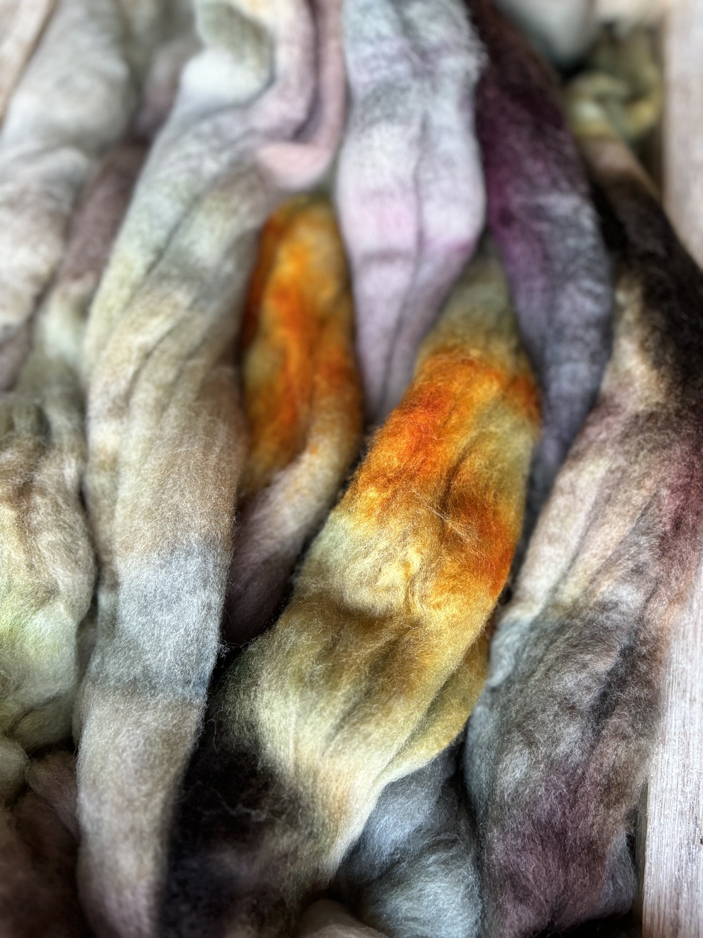 One of a Kind Batch - 100 grams of Spinning Fibre - Untreated Merino Wool 22 Micron - Hand Dyed Combed Top