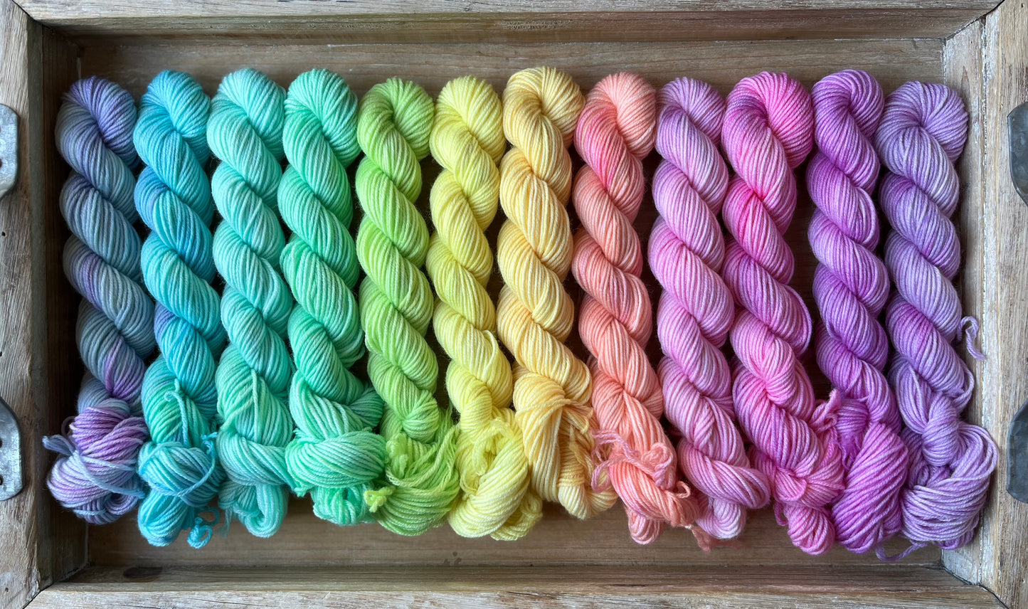 12 Skein Mini Yarn Fade - Squishy Sock Base