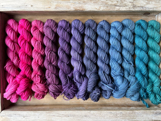 12 Skein Mini Yarn Fade - Squishy Sock Base