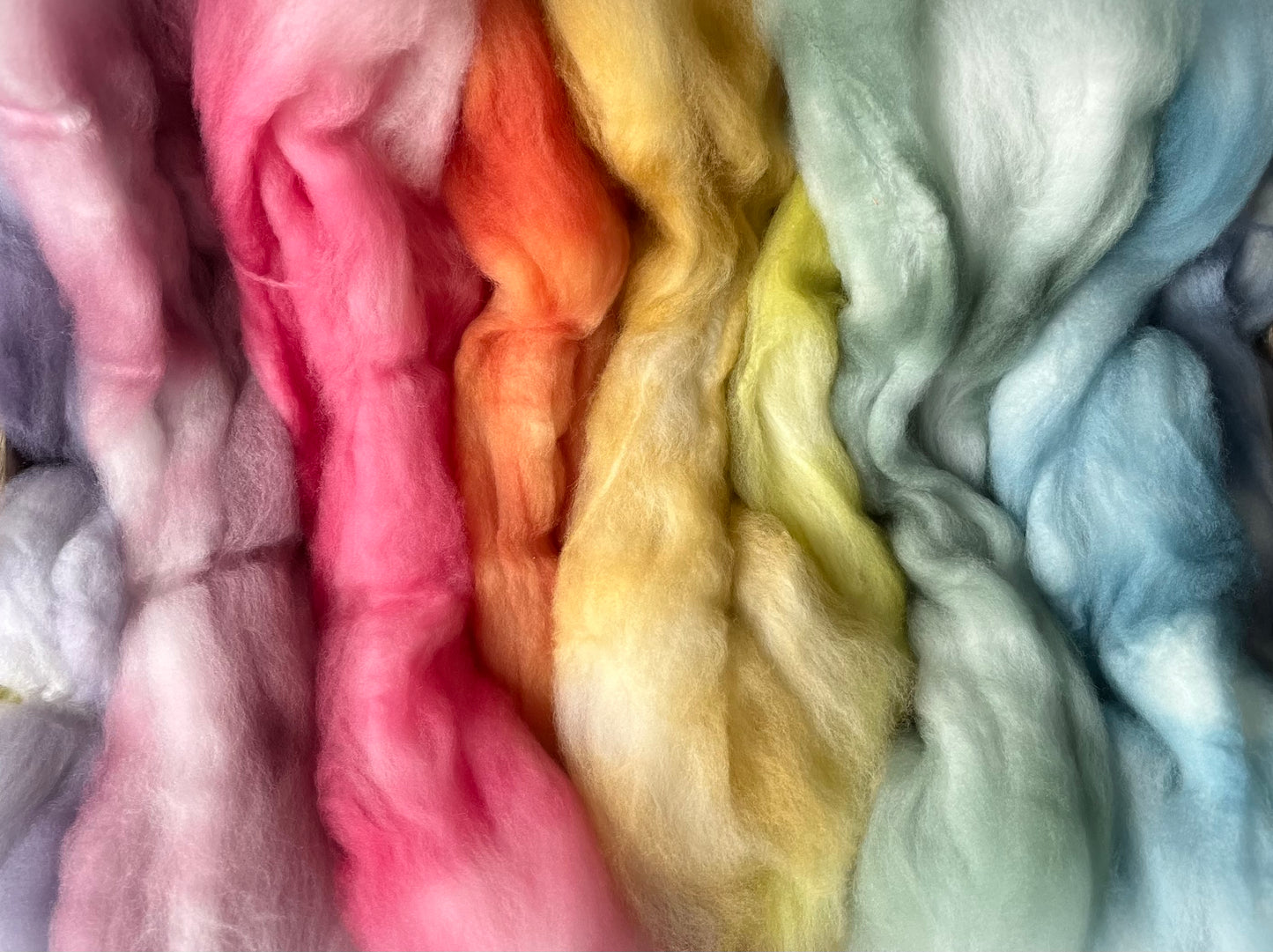 One of a Kind Batch - 100 grams of Spinning Fibre - Mix & Match Mini Bun Set - 100% Superwash Merino Wool - Hand Dyed Combed Top