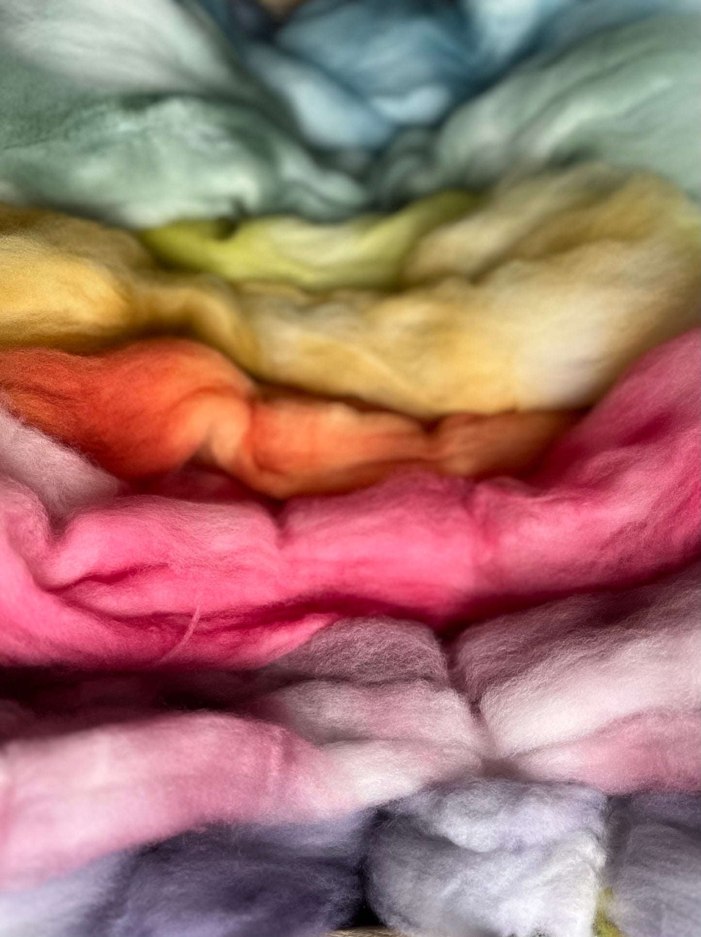 One of a Kind Batch - 100 grams of Spinning Fibre - Mix & Match Mini Bun Set - 100% Superwash Merino Wool - Hand Dyed Combed Top