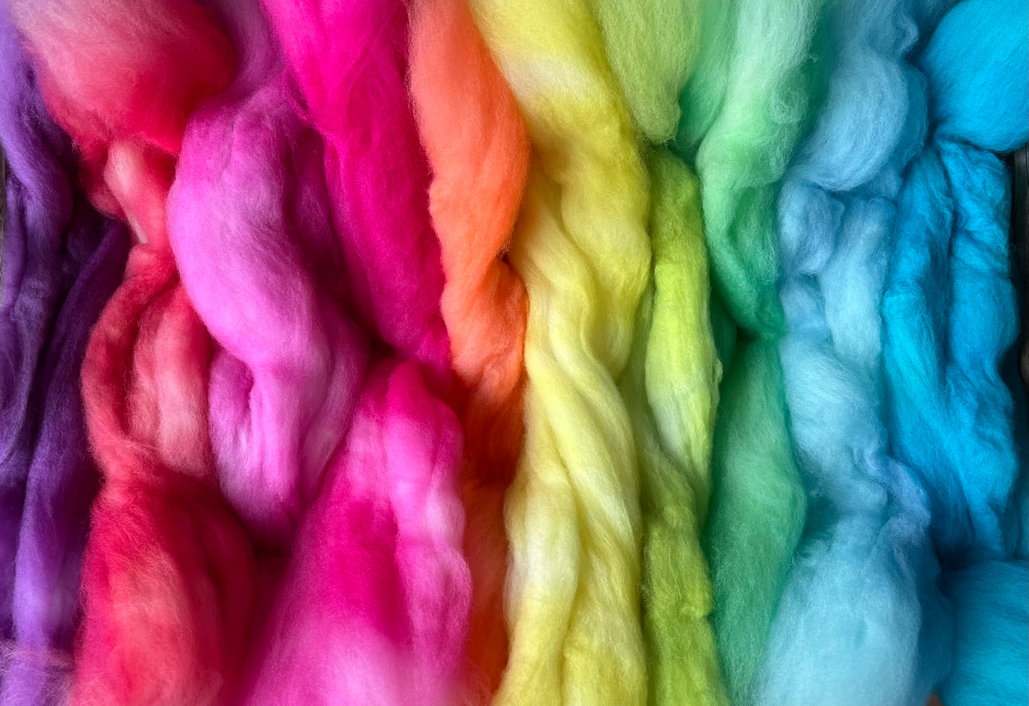 One of a Kind Batch - 100 grams of Spinning Fibre - Mix & Match Mini Bun Set - 100% Superwash Merino Wool - Hand Dyed Combed Top